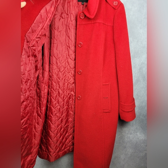Talbots Wool Alpaka Women Military Style Coat‎ Jacket Size 18 In Red - Picture 3 of 11
